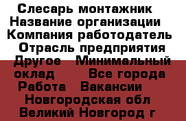 Слесарь-монтажник › Название организации ­ Компания-работодатель › Отрасль предприятия ­ Другое › Минимальный оклад ­ 1 - Все города Работа » Вакансии   . Новгородская обл.,Великий Новгород г.